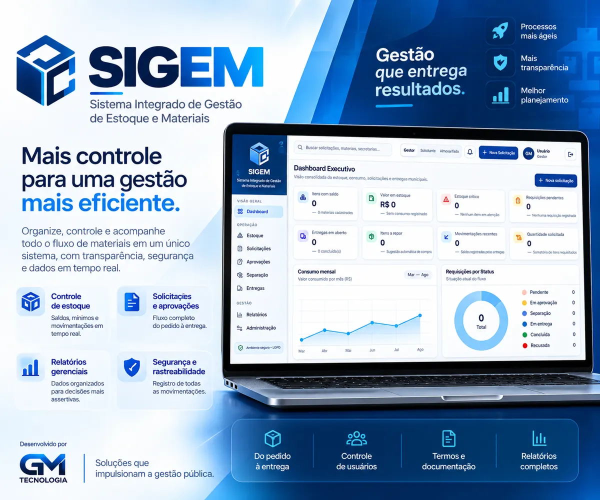 SIGEM — sistema GovTech de gestão de estoque e materiais